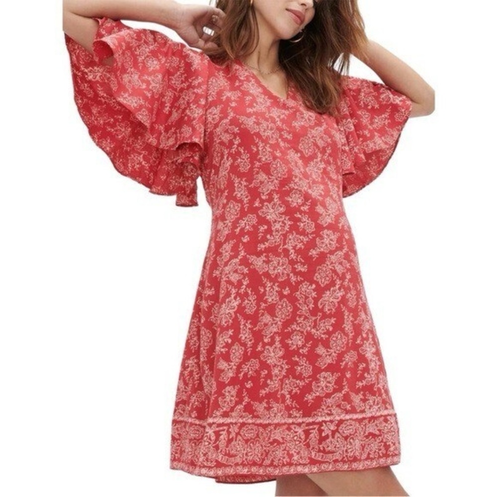 Hatch Red Floral Mini Dress